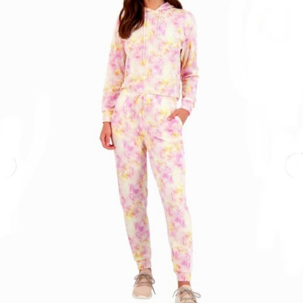 NWT CATHERINE MALANDRINO Jogger & Hoodie SET Tie-Dye Orange Creamsickle LG & XL